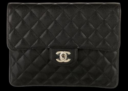 Chanel Quilted Caviar Flap Case Black Caviar