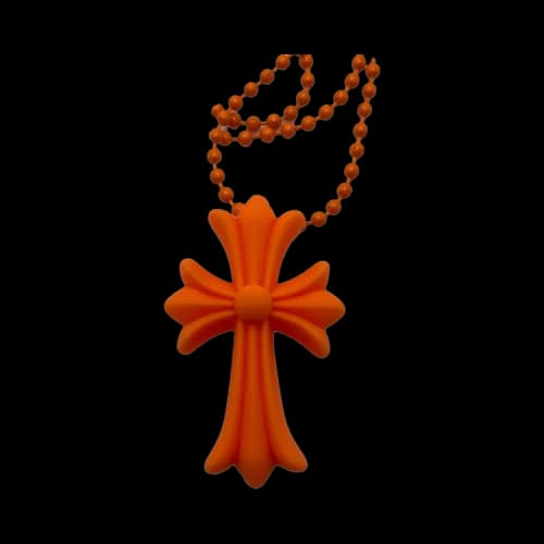 Chrome Hearts Silicone Cross Necklace 'Orange'