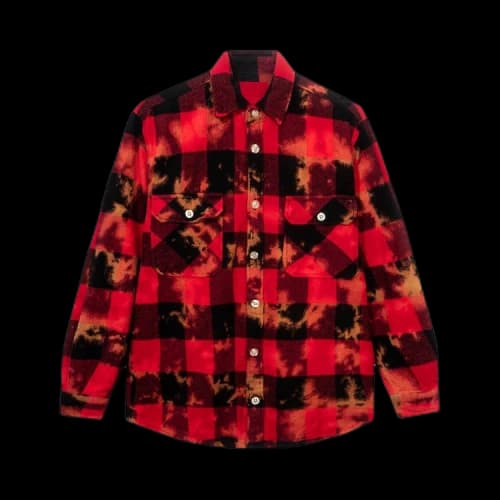 Anti Social Social Club Chromey Tie Dye Flannel 'Red'