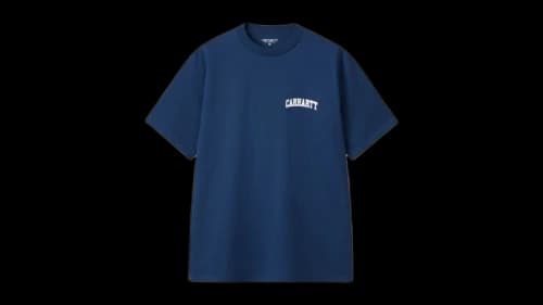 Carhartt WIP University Script T-Shirt Navy Blue