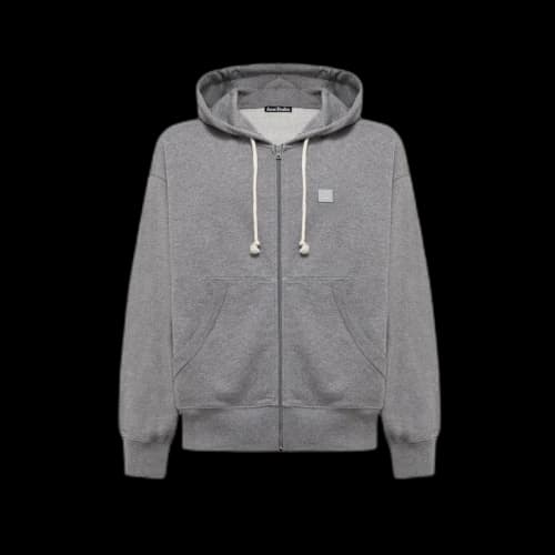 Acne Studios Hooded Sweatshirt with Zip Grey Melange