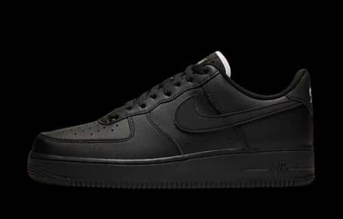 Nike Air Force 1 Low Triple Black (White Tongue)