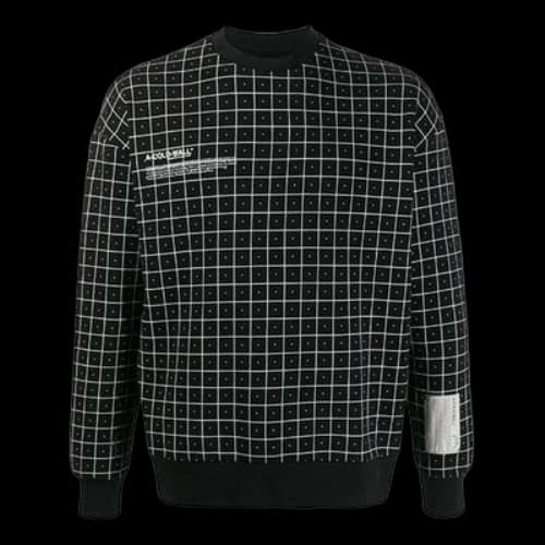 A-COLD-WALL* Plaid Detail Printing Round Neck Sports Black