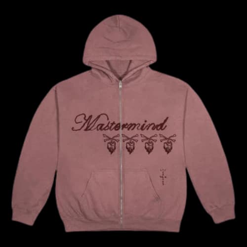 Travis Scott Cactus Jack S22 For Mastermind Skull Zip Up Hoodie 'Washed Red'