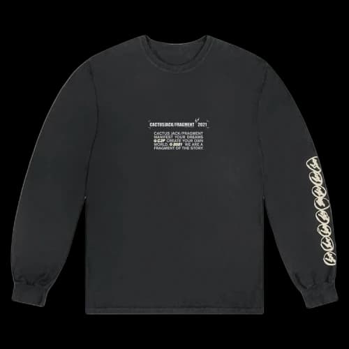 Cactus Jack by Travis Scott For Fragment Logo Long-Sleeve 'Black'