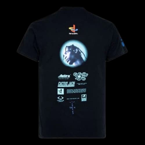 Travis Scott Alphabet Printing Casual Short Sleeve Unisex Black