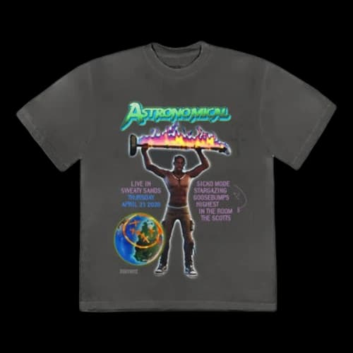 Travis Scott Back Bling T-shirt 'Washed Black'