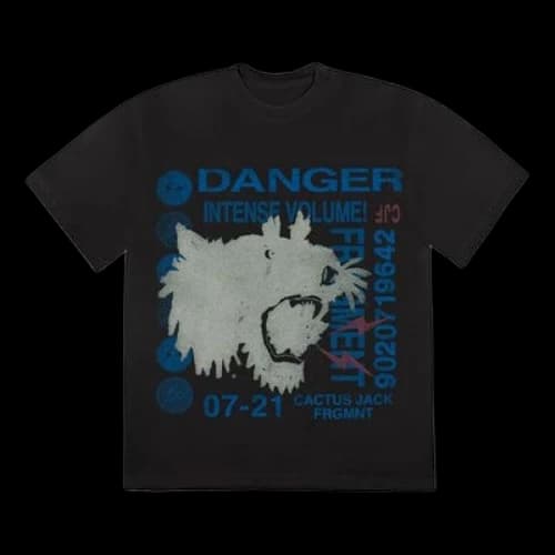 Travis Scott Cactus Jack For Fragment Danger Tee 'Washed Black'