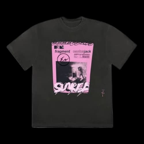 Travis Scott Cactus Jack For Fragment Pink Sunrise T-Shirt 'Washed Black'