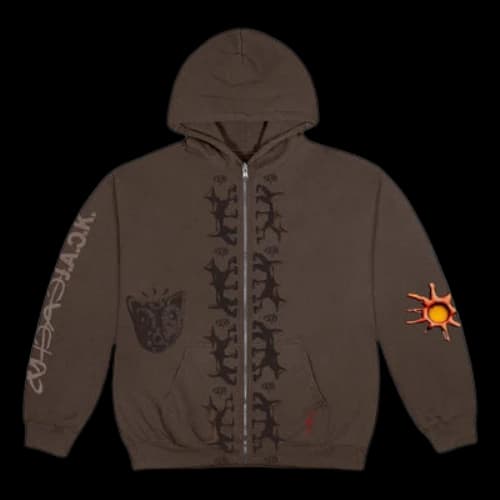 Travis Scott Reverse Dog Zip Up Hoodie 'Brown'