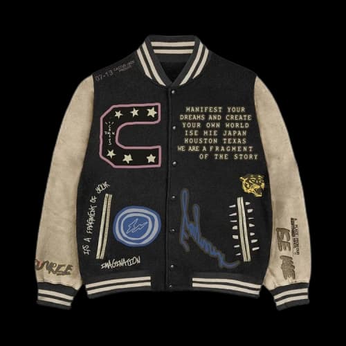 Cactus Jack by Travis Scott For Fragment Manifest Letterman Jacket 'Black'