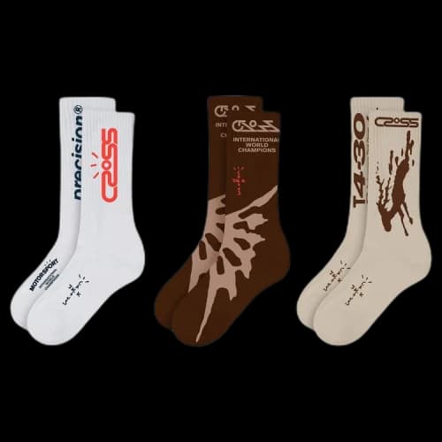 Cactus Jack by Travis Scott Crossover Socks (3 Pack) 'White/Brown/Tan'