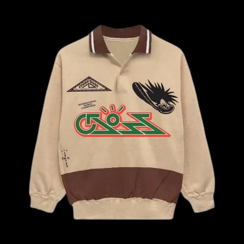 Cactus Jack by Travis Scott Cross Rugby Sweater 'Tan/Brown'
