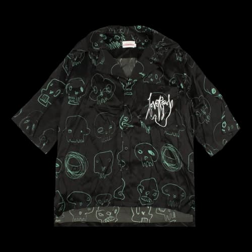 Charles Jeffrey Loverboy Skull Oversize Hawaiian Shirt 'Black'