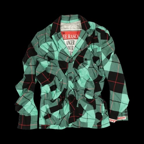 Charles Jeffrey Loverboy Tartan Wibble Suit Jacket 'Blue'