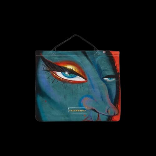 Charles Jeffrey Loverboy Face Print Tote 'Blueface'