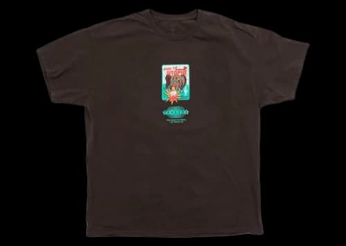 Travis Scott Road to Utopia Las Vegas Joker T-shirt Brown
