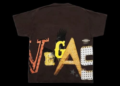 Travis Scott Road to Utopia Las Vegas Lights T-shirt Brown