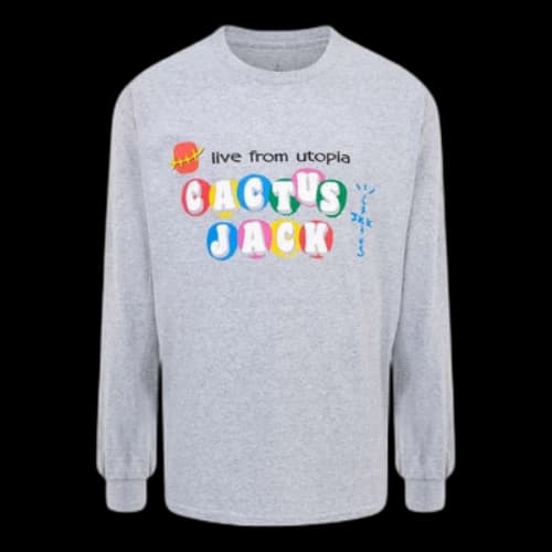 Travis Scott x McDonalds FW22 CJ Live From Utopia L/S T-shirt 'Grey'