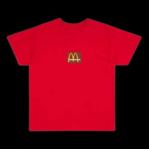 Travis Scott x McDonalds Sesame III Crossover Chest Printing Round Neck Short Sleeve Red T-Shirt