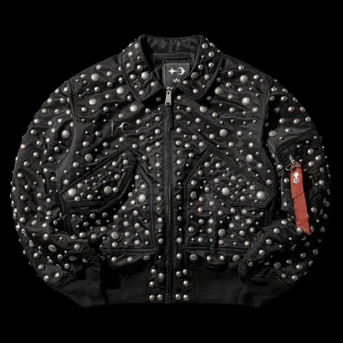 Thug Club x Alpha CWU 45/P All Over Rivet Jacket 'Black'