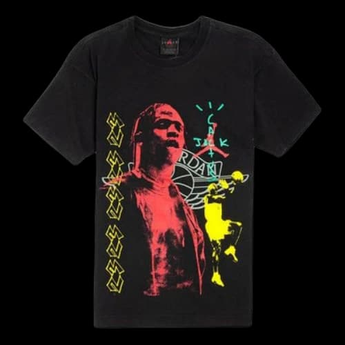 Air Jordan x Travis Scott Ts Hot Blood Basketball Print T-Shirt 'Black'