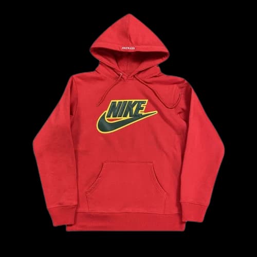 Supreme x Nike Leather Appliqué Hooded Sweatshirt Red 'Red'