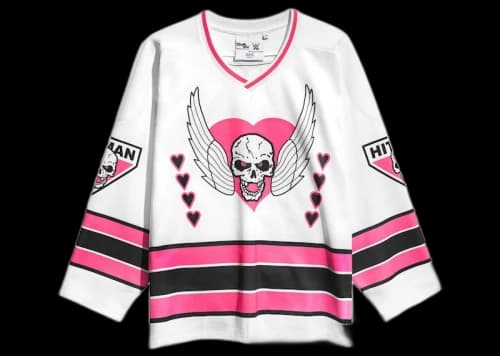 Chalk Line Hart Foundation White Retro Hockey Jersey White/Pink