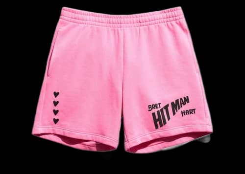 Chalk Line Bret Hart Pink Fleece (7 inch inseam) Shorts Pink