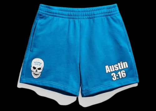 Chalk Line Stone Cold Steve Austin Blue Fleece (5.5 inch inseam) Shorts Blue