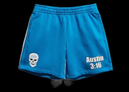 Chalk Line Stone Cold Steve Austin Blue Fleece (7 inch inseam) Shorts Blue