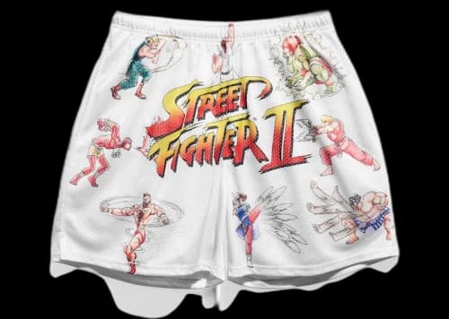 Chalk Line Street Fighter 2 Character Concepts Retro Shorts White/Multi