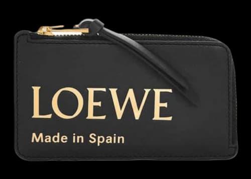 LOEWE Embossed Loewe Coin Cardholder in Shiny Nappa Calfskin Black
