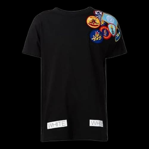 Off-White Embroidered Printing Short Sleeve Black