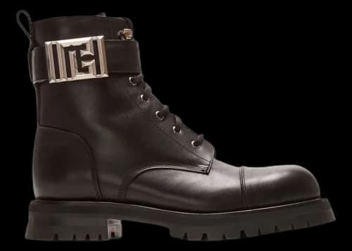 Balmain Charlie Leather Ranger Boots Black