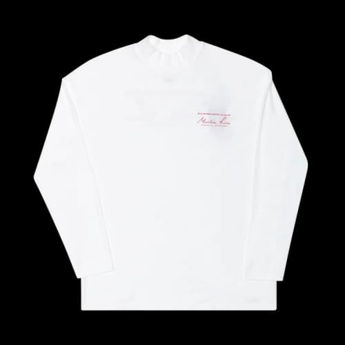 Martine Rose Funnel Neck Logo T-Shirt 'White'