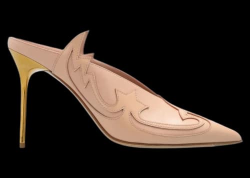 Balmain Ruby Western Heeled Mules Nude (Women's)