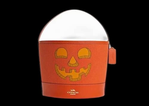 Coach Trick Or Treat Bucket In Signature Canvas With Halloween Pumpkin Orange