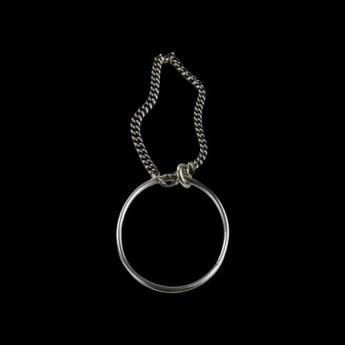 Ann Demeulemeester Vokko Irregular Chain Bangle 'Antique Silver'
