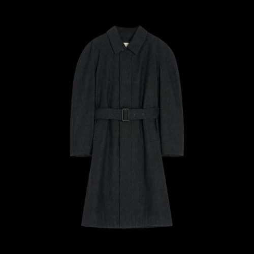 Lemaire Raglan Sleeve Coat 'Black/Grey Melange'
