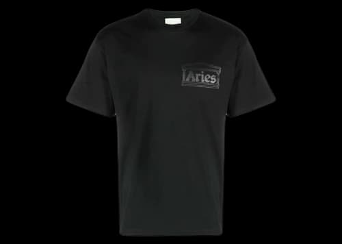 Aries Logo Print T-shirt Black