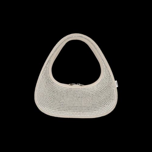 Coperni Crystal-Embellished Baguette Swipe Bag 'Beige'