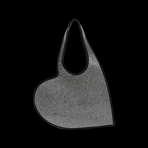 Coperni Crystal Embellished Mini Heart Tote Bag 'Black'