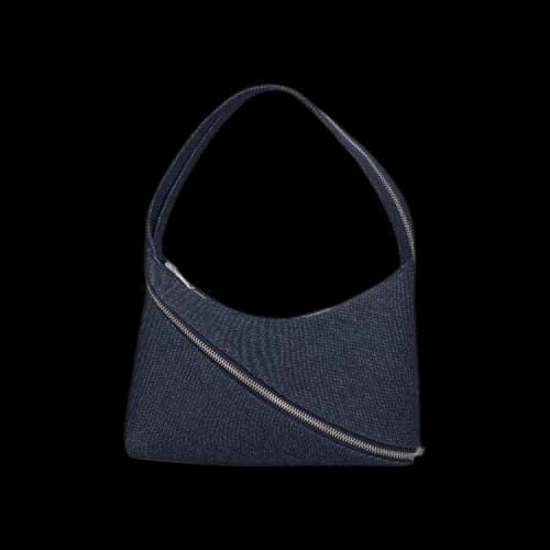 Coperni Denim Zip Baguette Bag 'Navy'