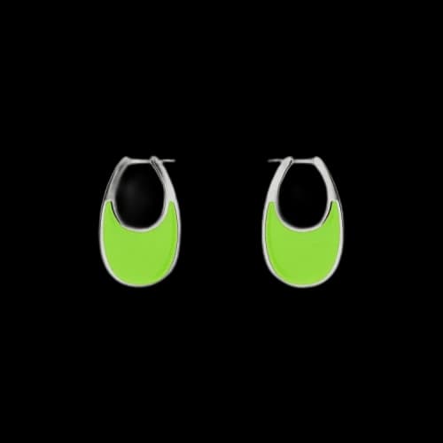 Coperni Lacquered Medium Swipe Earring 'Green'