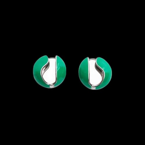 Coperni Lacquered Logo Earrings 'Green'