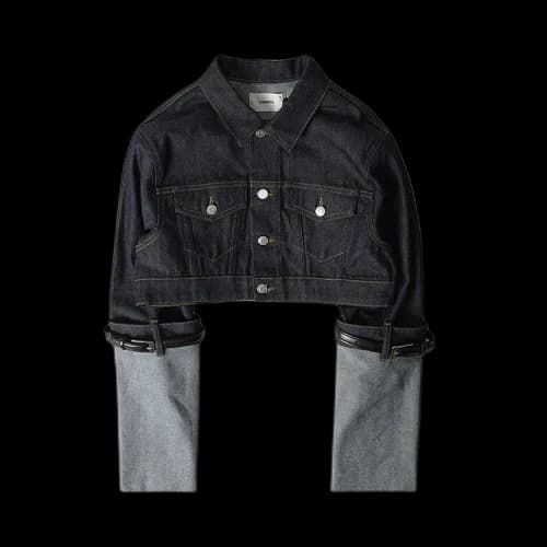 Coperni Cropped Hybrid Denim Jacket 'Blue'