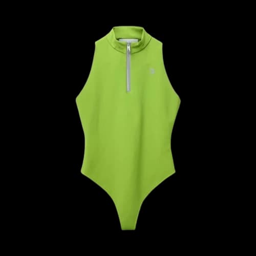 Coperni Logo High Neck Zipped Bodysuit 'Apple Green'