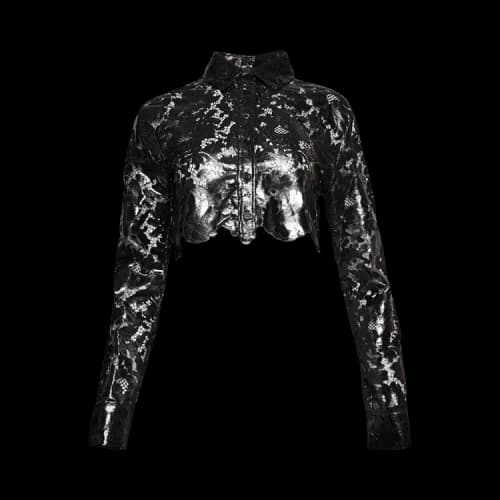 Coperni Lace Cropped Shirt 'Chocolate'