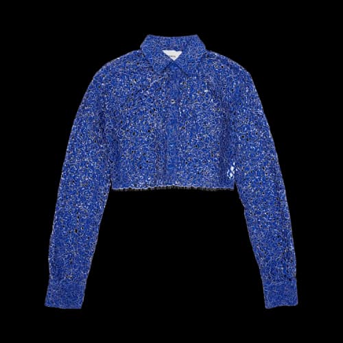Coperni Lace Cropped Shirt 'Royal Blue'